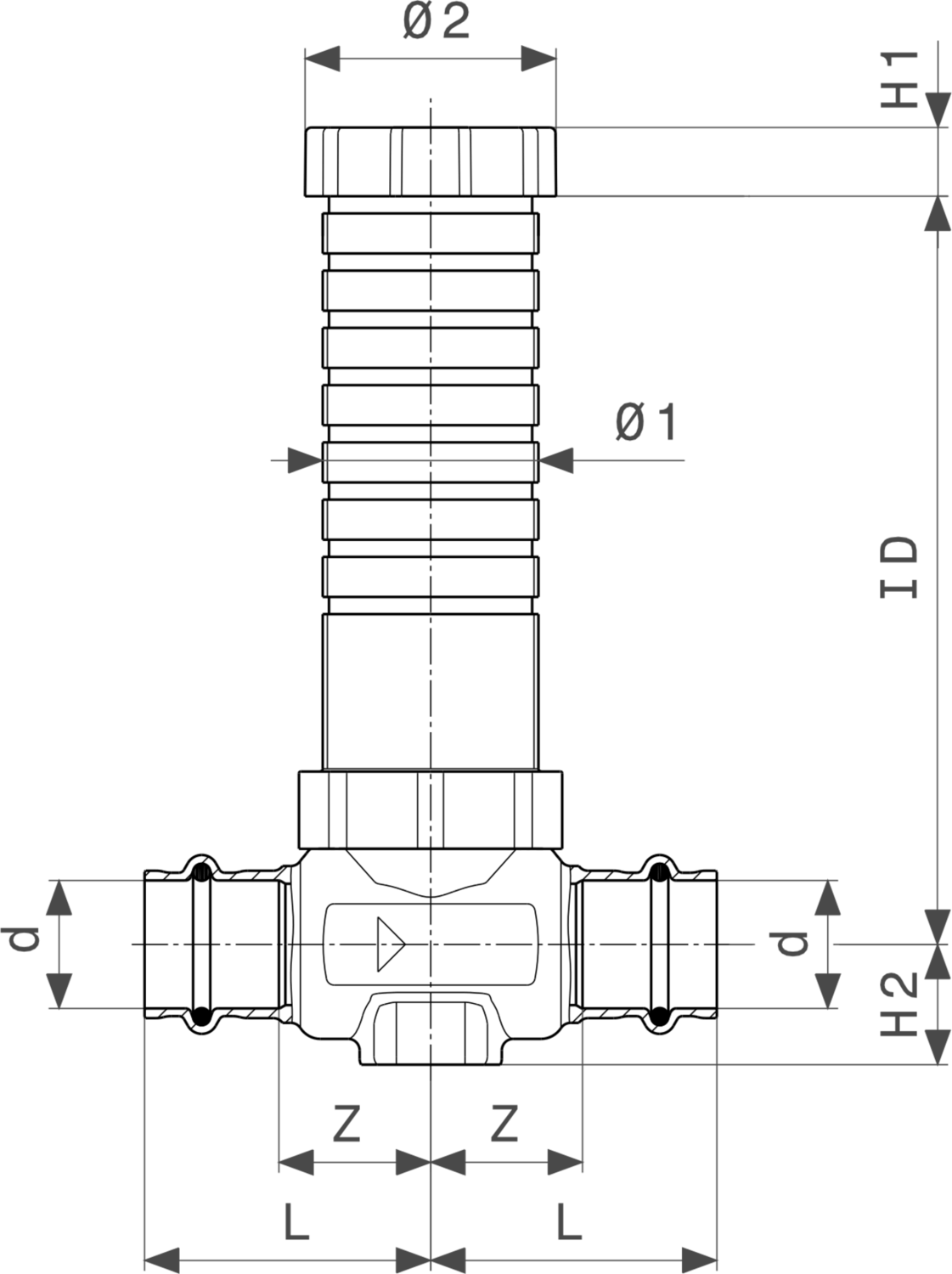 755 607 Модель 2235.2 Трубопроводные системы  Easytop системные вентили  Вентили свободного потока для скрытого монтажа, вентили скрытого монтажа, с 2017 Santreyd  - Вид №3