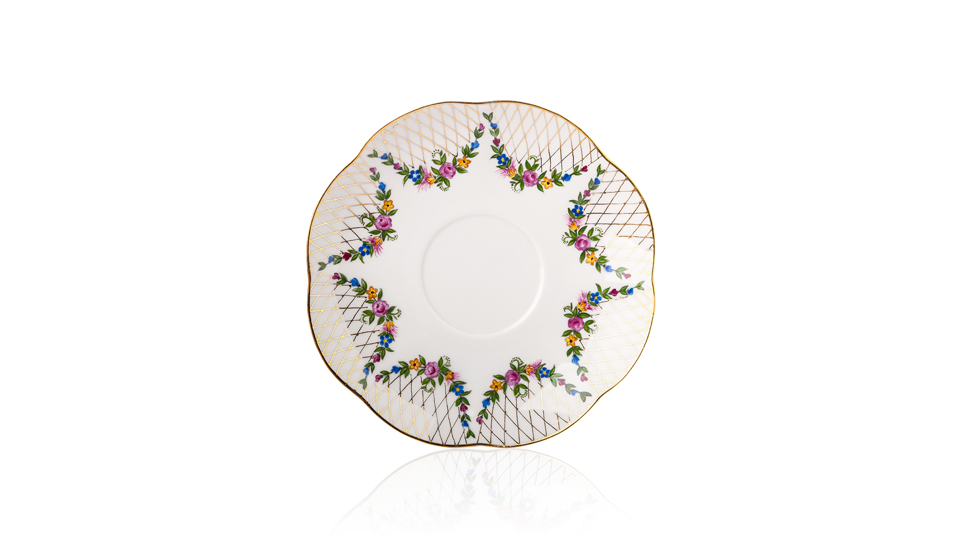 10617393 Мануфактуры Гарднеръ в Вербилках Чашка чайная с блюдцем "Восточная принцесса" "Английский сад" Фарфор, Керамика  - Вид №2