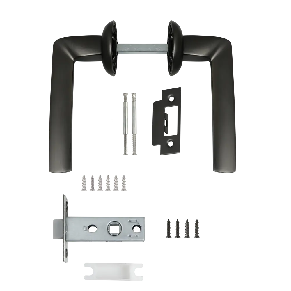 Дверные ручки Edson PS4R1 на розетке без замка, графит 85166573 STLM-0059293 - Вид №1