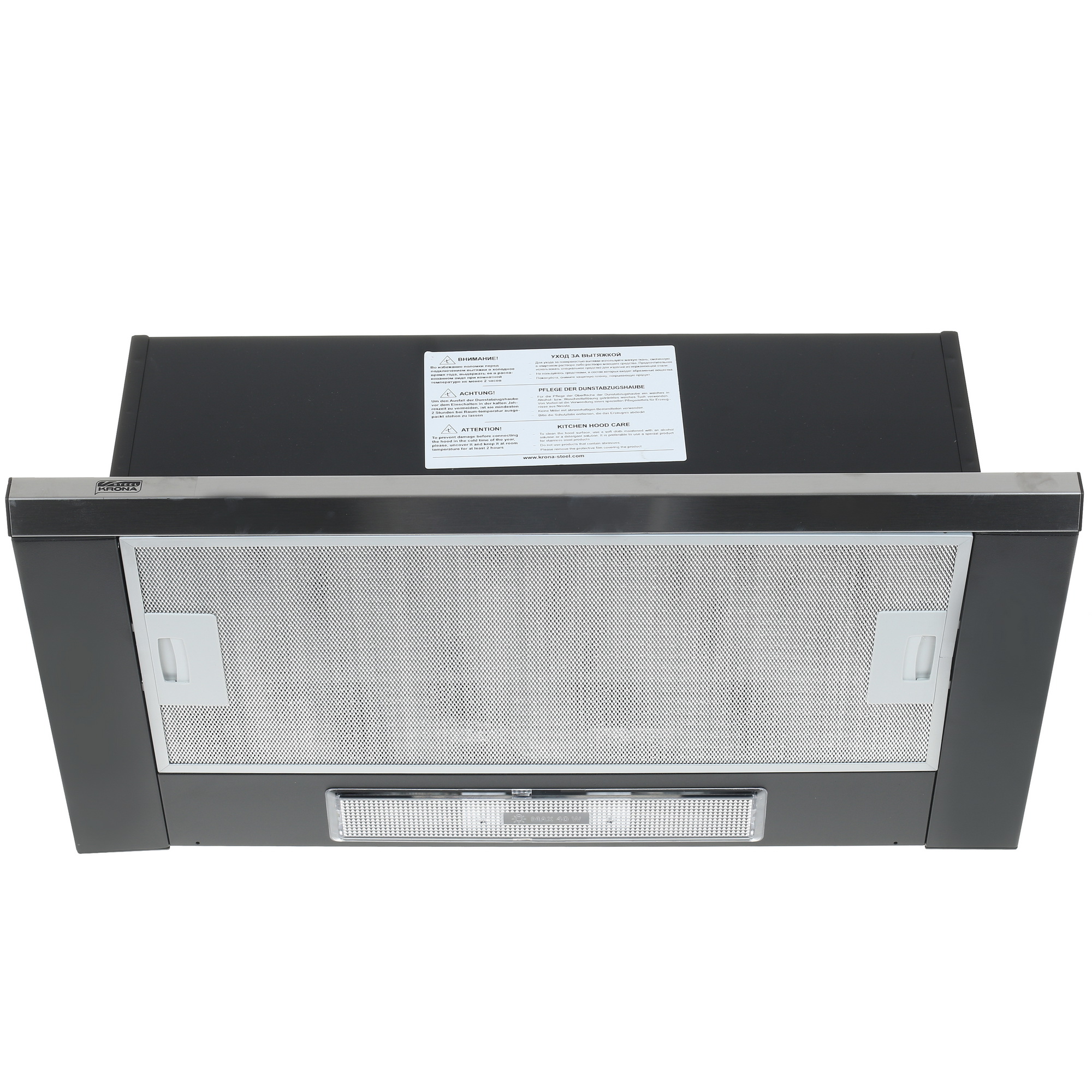 1149554 Вытяжка телескопическая KRONA KAMILLA Slim 600 черный/серебристый STDN-0146664 - Вид №1