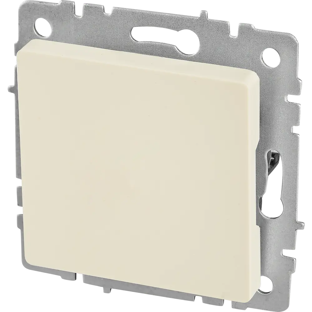 Выключатель IEK Brite одноклавишный матовый бежевый для скрытого монтажа 87761697 STLM-1114785