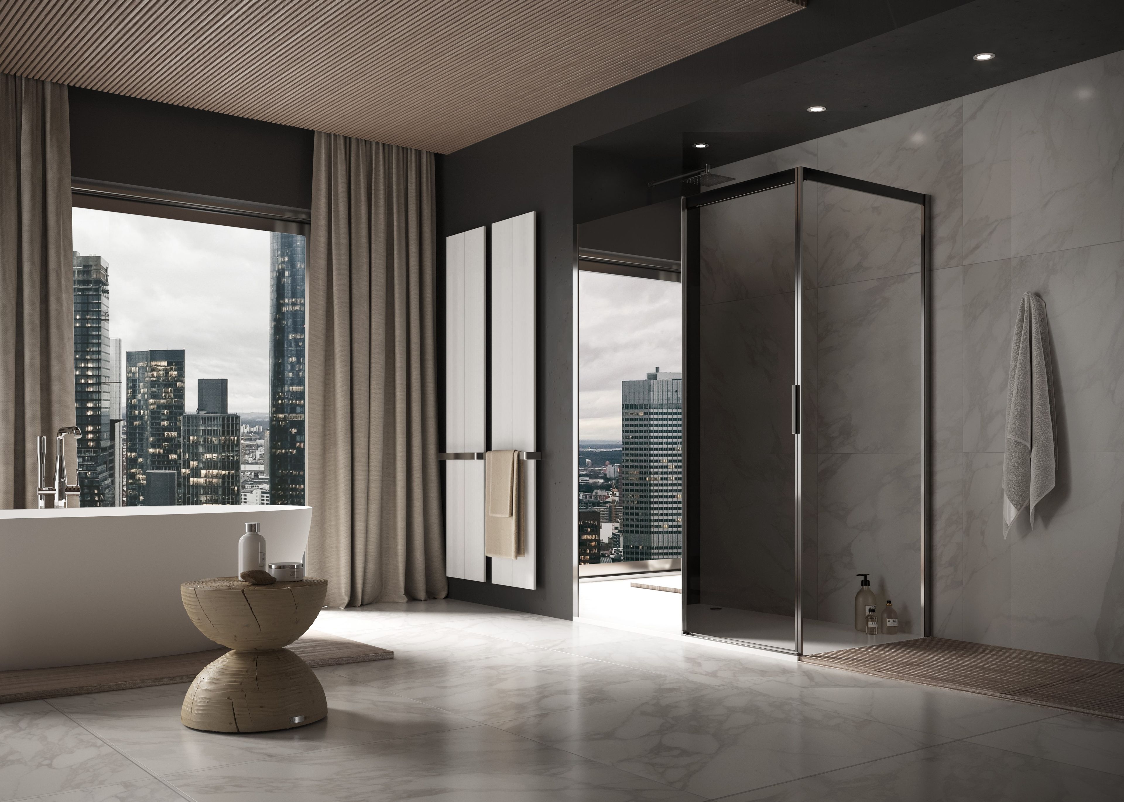 Алюминиевая и стеклянная душевая кабина с раздвижной дверью DUKA вода 5000 ARCH-00118515 - Вид №5