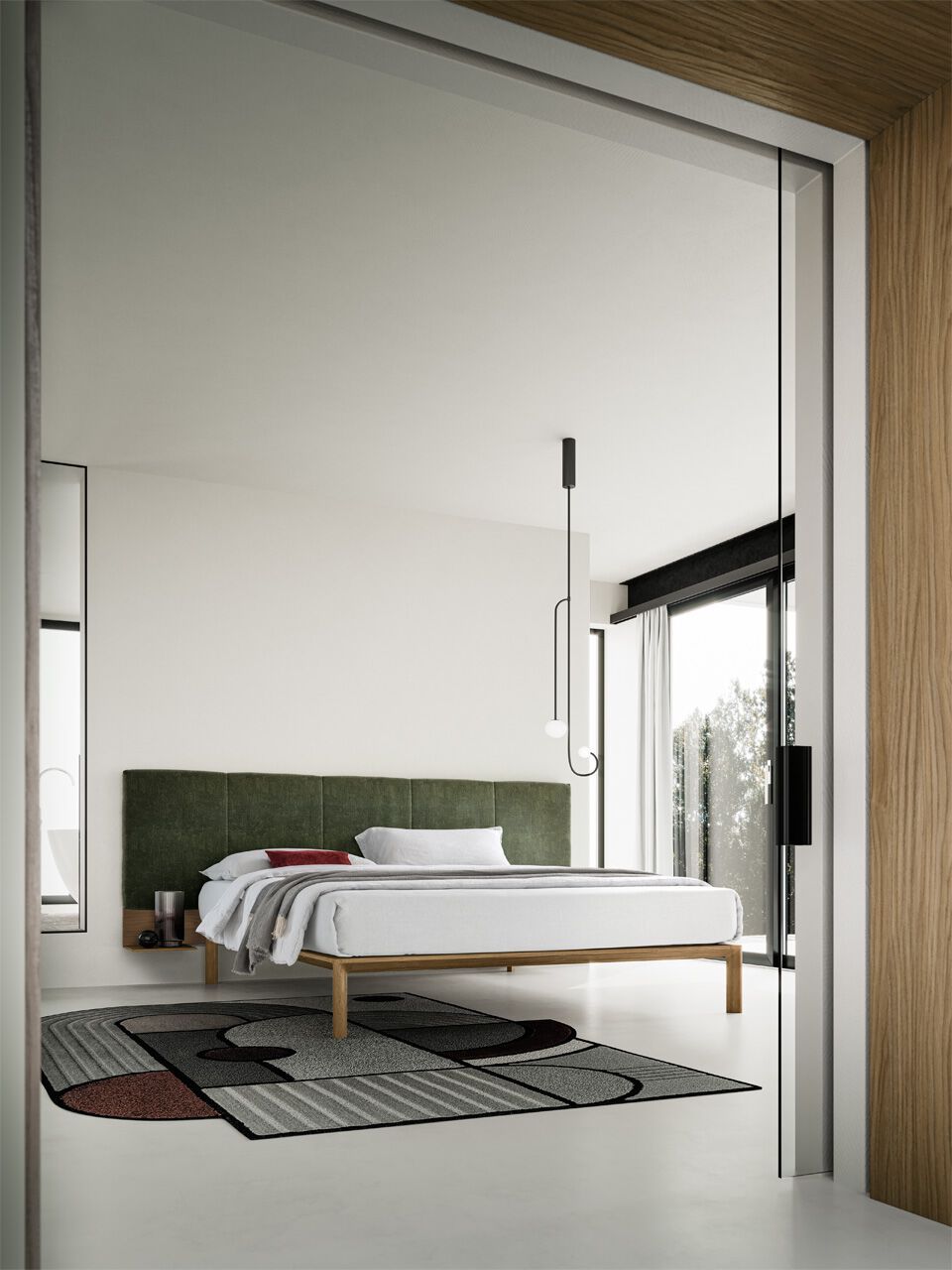 Деревянная секционная кровать с мягким изголовьем Santalucia Mobili ZEFIRO ARCH-00000059 - Вид №1