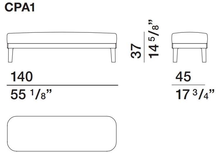 Molteni & C. Мягкая скамья из ткани Chelsea sun-id-1492144 - Вид №4