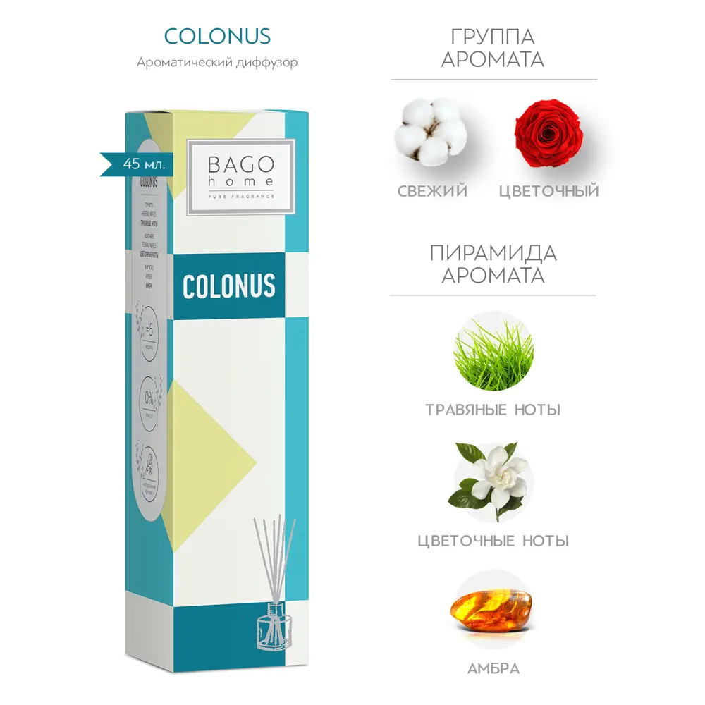 Ароматический диффузор Bago Home Colonus 45 мл 86731831 STLM-2070243  - Вид №1