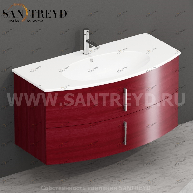 MDMC10Y6147 Тумба с двумя ящиками 100 см красная Globo 4ALL Италия Ceramica Globo