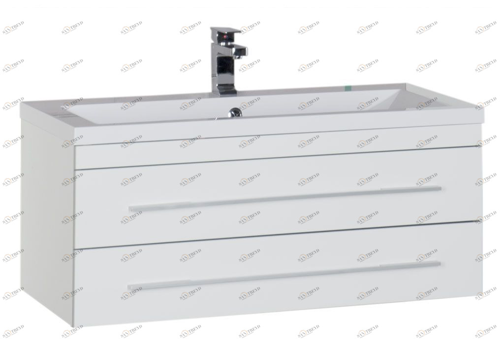 Тумба под раковину Aquanet Верона 100 белый (подвесная 2 ящика) sun-id-275331