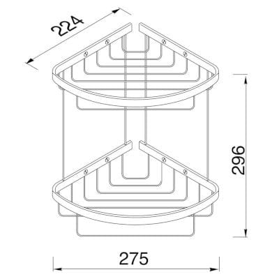 Металлическая двойная угловая мыльница для душа Geesa корзина ARCH-00137590 - Вид №3