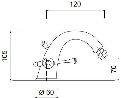 Rubinetteria Giulini Смеситель для биде на столешнице с одним отверстием Londra Sa7264 - Вид №1