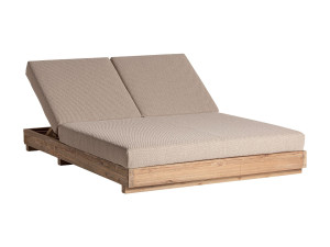 Садовая кровать с откидной спинкой из ткани и дерева