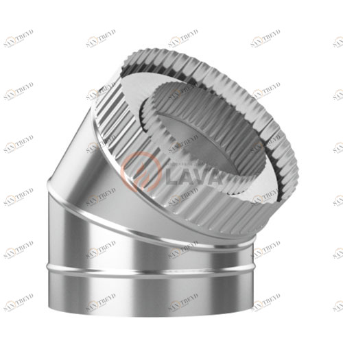 Сэндвич-отвод LAVA 180/250, угол 45*, нерж. 439 (0,5)/439 (0,5) 5742