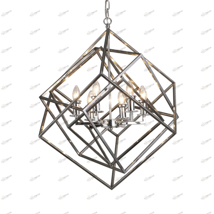 Светильник подвесной 78х70 см никель Matrix KM0282P-6 nickel DELIGHT COLLECTION ДИЗАЙНЕРСКИЕ 00-3883057 Прозрачный;серебро 