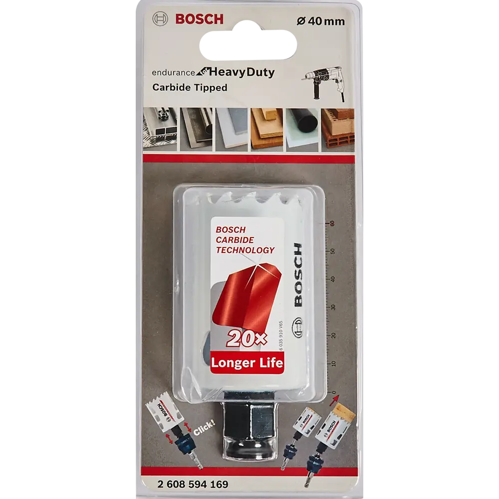 Коронка универсальная твердосплавная Bosch Endurance for Heavy Duty 2608594169 40 мм 82857535 STLM-2136731 BOSCH PROFESSIONAL  - Вид №2