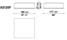 B&B Italia Квадратный кожаный пуф Andy '13 sun-id-1444970 - Вид №2