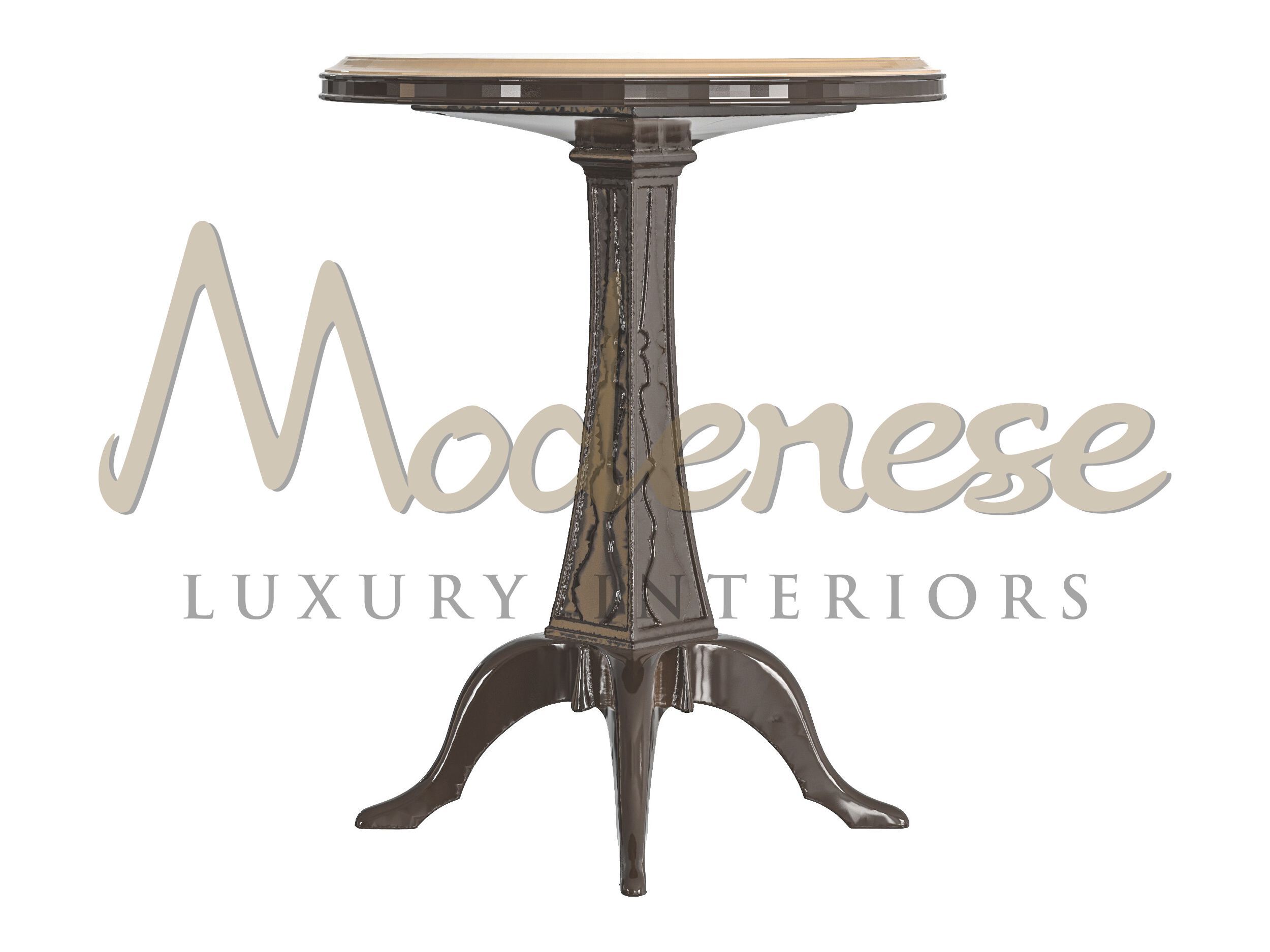 Высокий круглый журнальный столик из мрамора и дерева Modenese Luxury Interiors SPLENDOR ARCH-00109135
