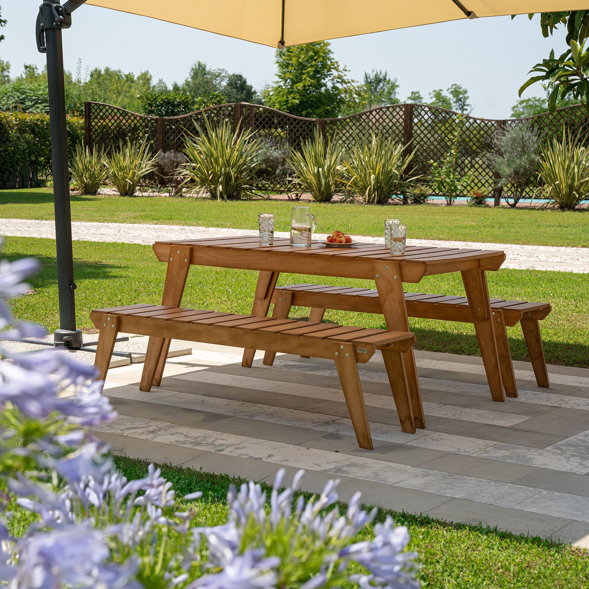 Прямоугольный садовый стол из тикового дерева Mobili Fiver Елена ARCH-00065787 - Вид №7
