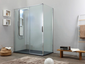 Угловая душевая кабина с раздвижной дверью