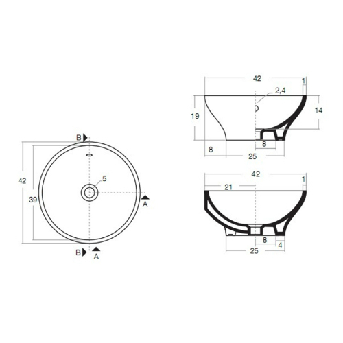 41724 Накладная раковина на столешницу  овальная Santreyd  - Вид №1