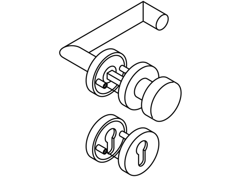 162XAH13.537 Сменный противопожарный комплект модель 165x HEWI Beschläge für Außentüren  - Вид №5