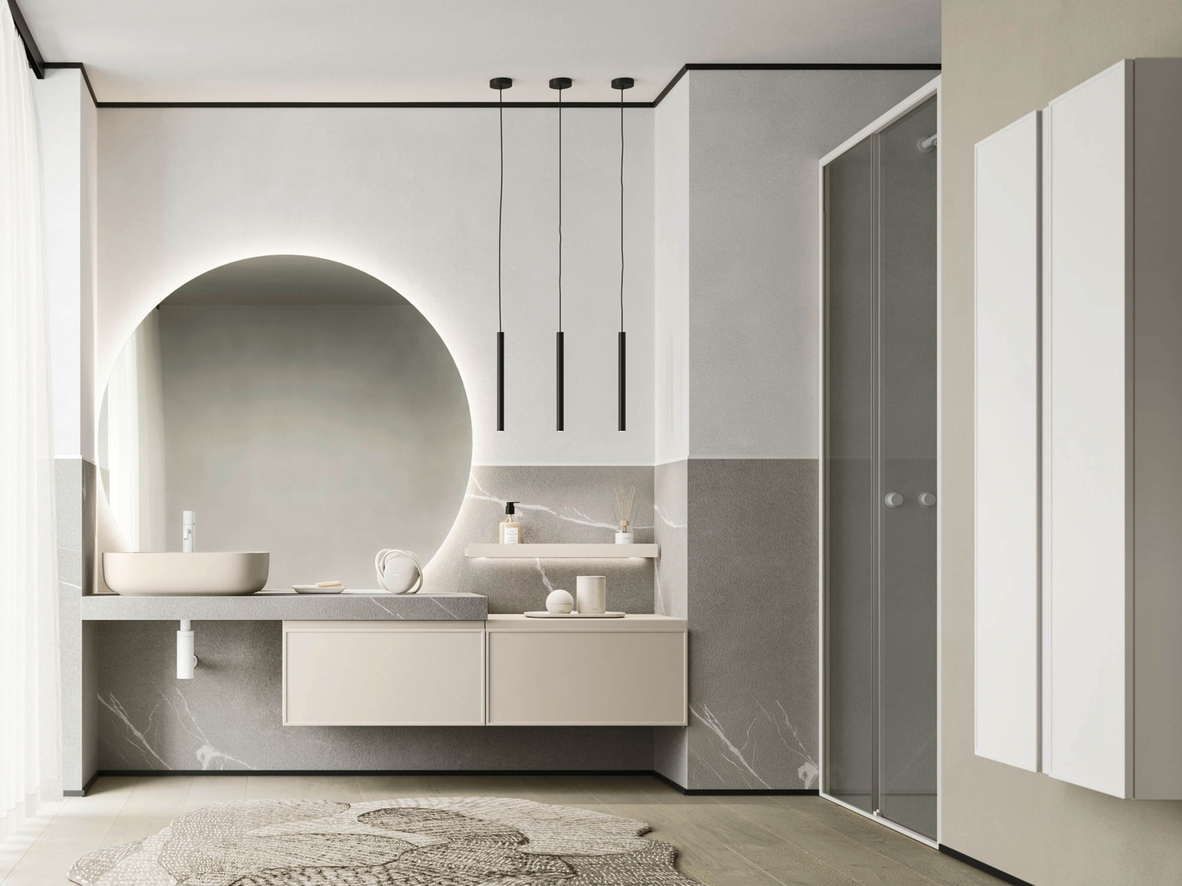 Подвесной умывальник с ящиками Arbi Arredobagno декор ARCH-00110806