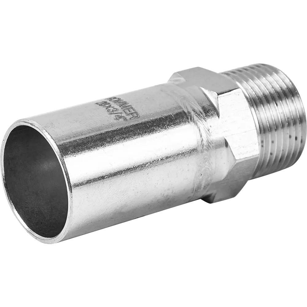 Муфта переходная Rommer 3/4"x28 мм НПр-НР нержавеющая сталь 88011228 STLM-2016820  - Вид №1