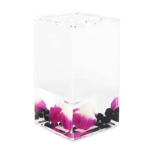 Стакан для зубных щёток настольный Verran «Phalaenopsis» с разделителем акрил цвет розовый