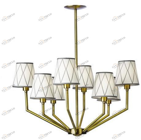 Possoni Illuminazione Люстра из атласной латуни с абажурами Epoque 555/8