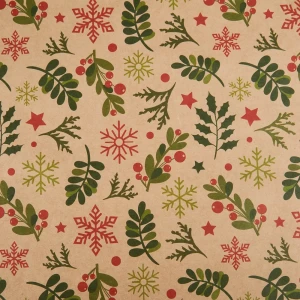 Упаковочная бумага «Зеленые листочки» 70 см