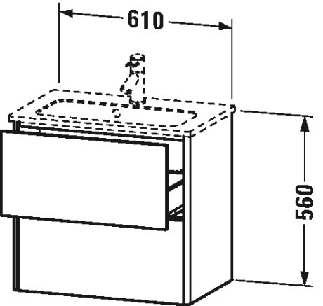 XS416509191 XSquare Тумбочка подвесная компакт Серо-коричневый декор Duravit - Вид №1
