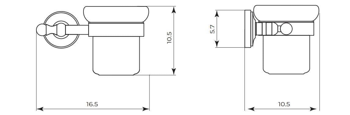 Керамический настенный держатель зубной щетки Gaia Mobili Complements ARCH-00089365 - Вид №2
