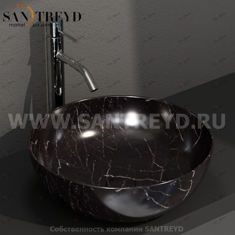 B6T45PN Накладная раковина на столешницу  круглая Ceramica Globo T-EDGE