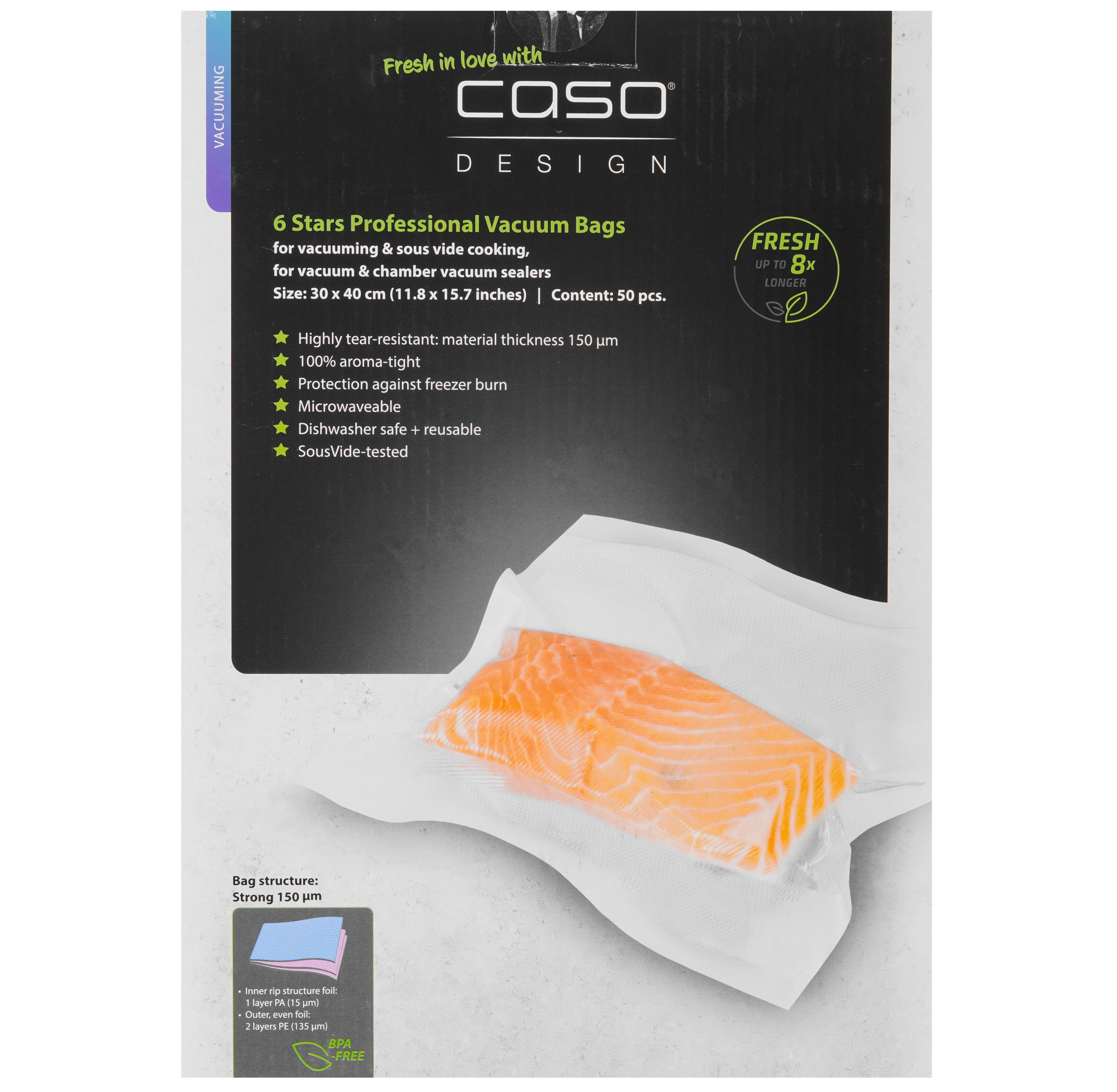 9297248 Пакеты для вакуумного упаковщика CASO 6 Sterne 30*40 STDN-0142391