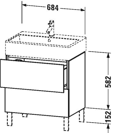 LC677601313 L-Cube Тумбочка напольная Американский орех, натуральный шпон Duravit - Вид №1