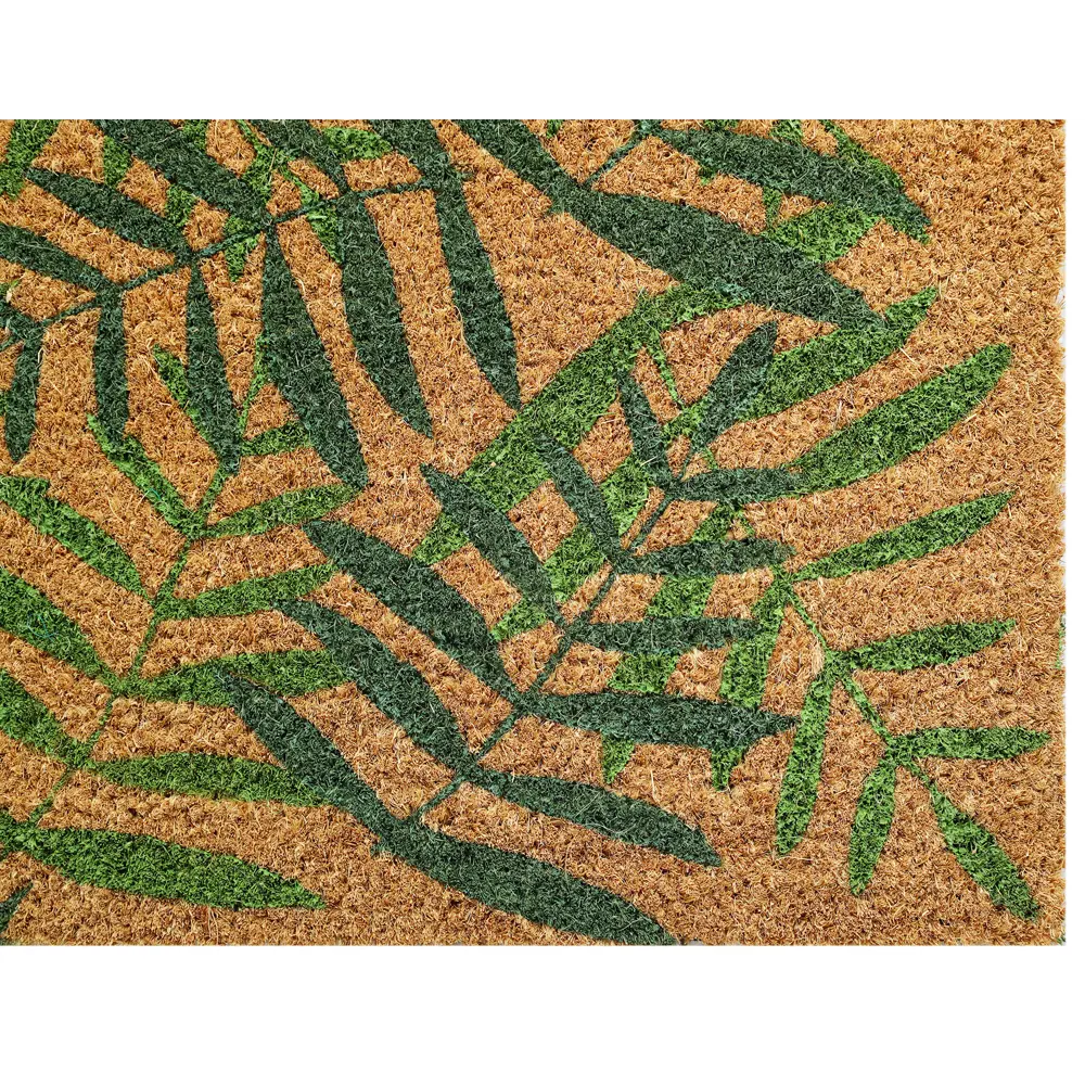 Коврик декоративный кокос Velcoc Kera Leaves 40x75 см цвет бежевый/зеленый STLM-2065214 - Вид №5