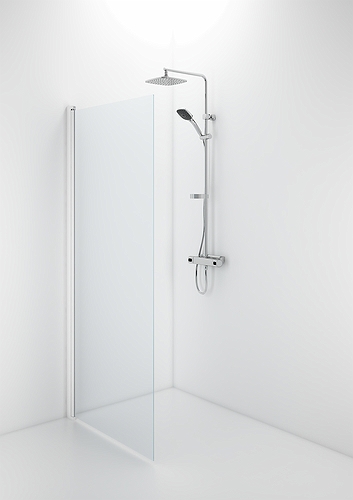 59500280 IFO Space прямая дверь SPVK, белые лакированные профили, прозрачное стекло без ручек, профили SPVK 1000