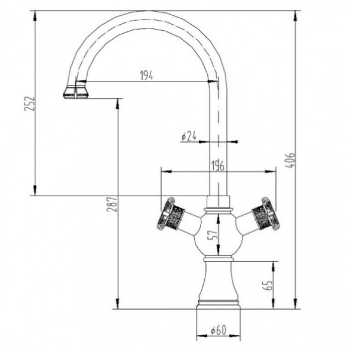 Zorg A 2004K-BR бронза Смеситель для кухни Zorg 409 х 194  - Вид №2