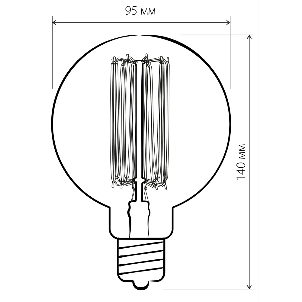 Elektrostandard Эдисон G95 - винтажная филаментная лампа с золотистым цоколем 18572980 STLM-0011489 - Вид №4