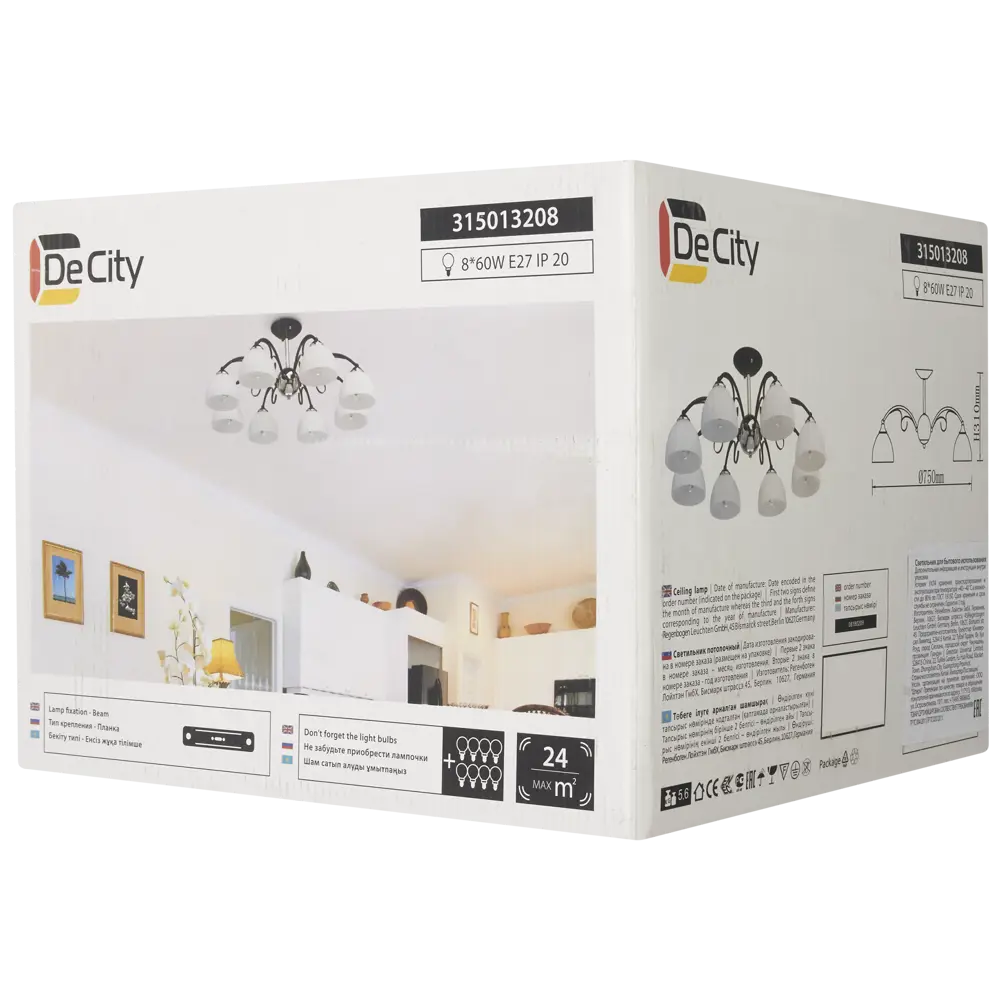 Люстра Блеск 8xE27x60 Вт De Markt STLM-2075003 - Вид №8