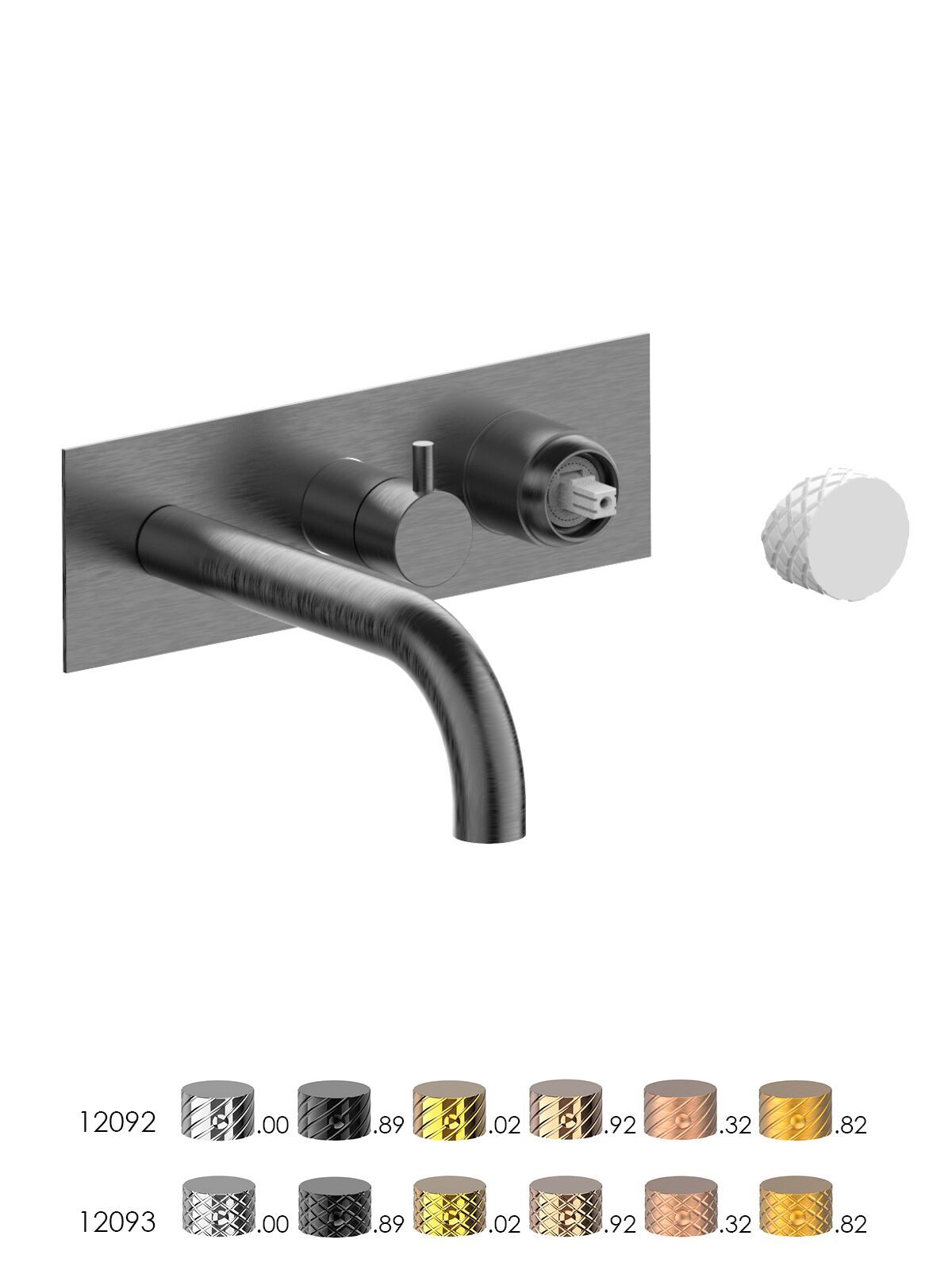 Настенный смеситель для ванны с 3 отверстиями и переключателем Rubinetterie Frattini отдельная эстетика ARCH-00148430 - Вид №3