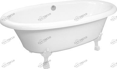 Ванна из мрамора Aquastone Оливия на белых ножках OLIVIYANANOZHKAHBEL