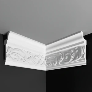 Угол внутренний для плинтуса пенополистирол Де-Багет ДП 25/110 белый 40x102 мм