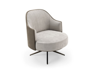 Тканевое вращающееся кресло с подлокотниками