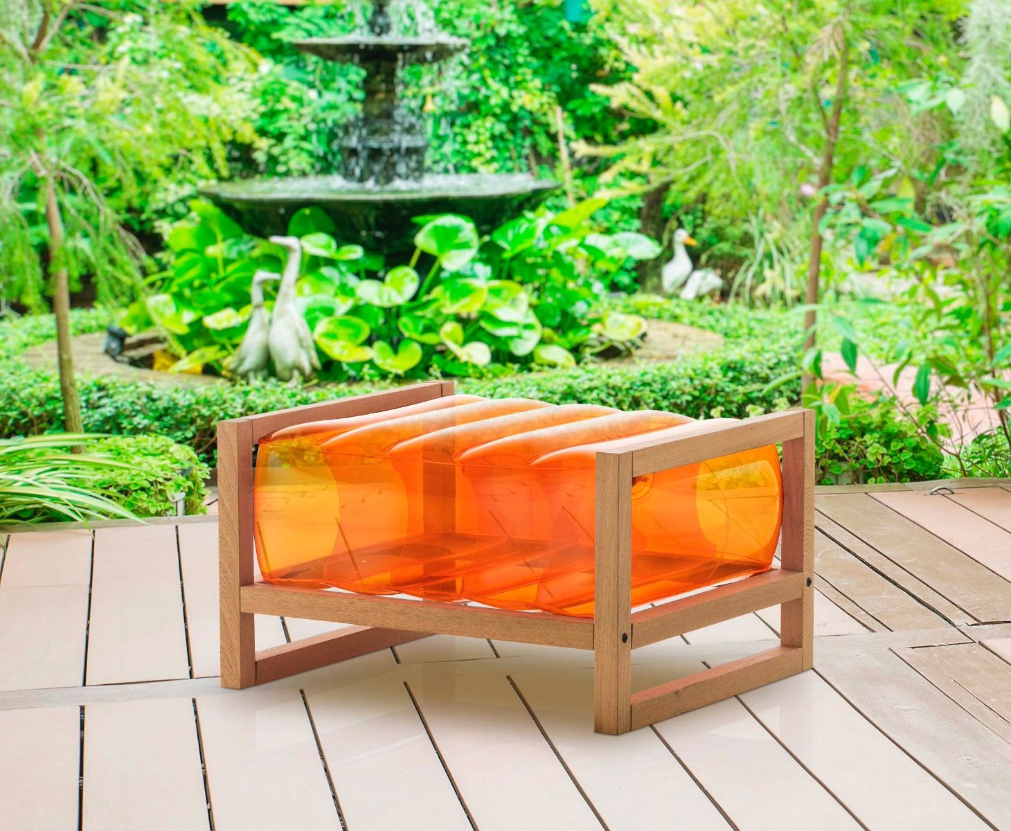 MOJOW YOKO WOOD пуф Оранжевый PYKCB01TR - Вид №2