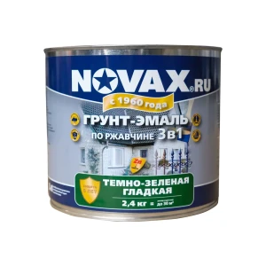 91693058 Грунт-эмаль 3 в 1 по металлу Novax цвет темно-зеленый 2.4 кг STLM-1544122