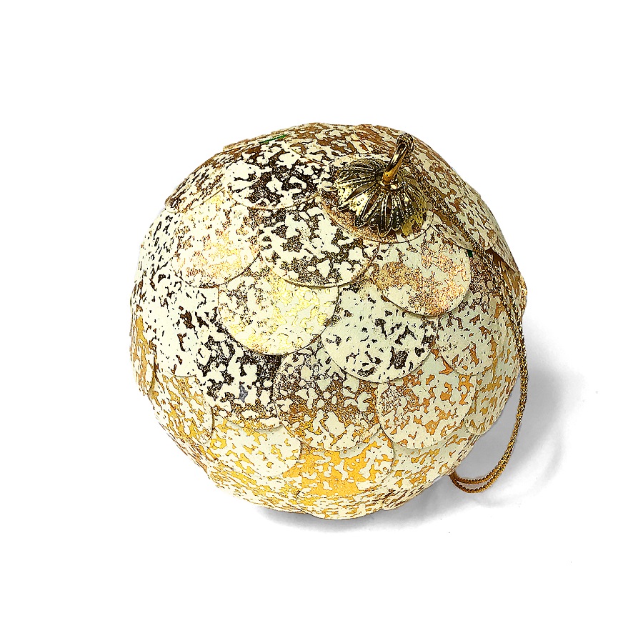 Шар новогодний декоративный Paper ball, золотистый мрамор Enjoyme ENNY0069 - Вид №1