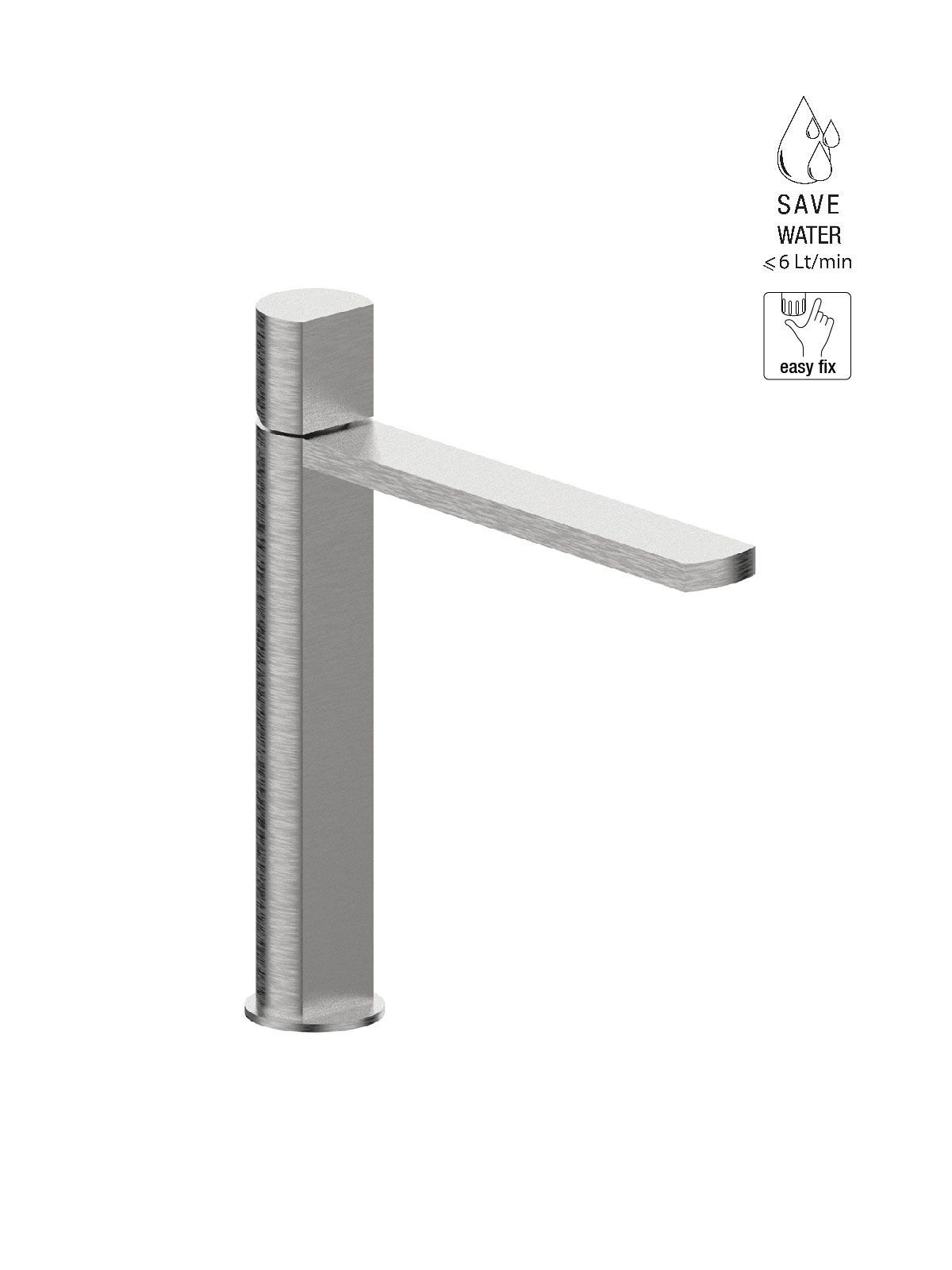 Однорычажный смеситель для раковины из нержавеющей стали Rubinetterie Frattini Borgia ARCH-00142244 - Вид №5