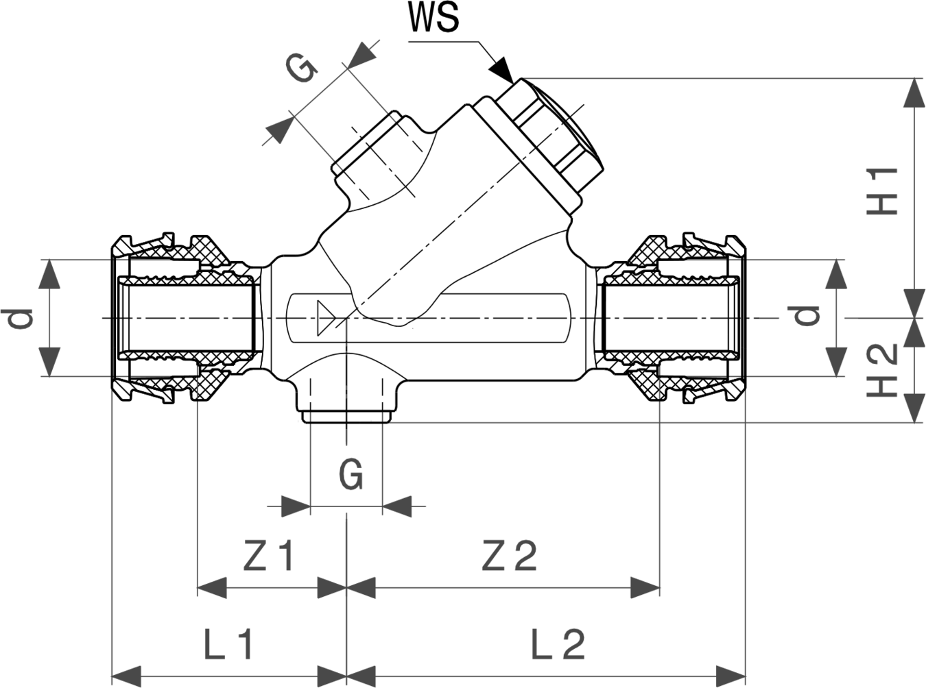 Трубопроводные системы  Easytop системные вентили  Запорные клапаны VIEGA 758 288 Модель 5339.4 Santreyd  - Вид №4