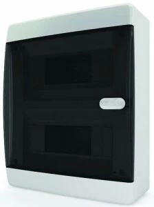 Бокс внешний на 18 модулей Tekfor (черная прозрачная дверь)