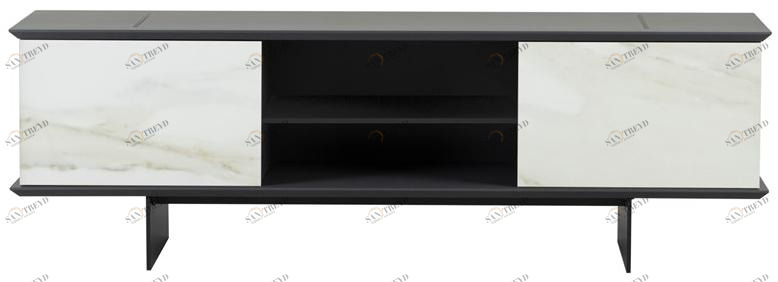 Tonin Casa Низкая тумба под телевизор из керамогранита с распашными дверцами sun-id-1350543
