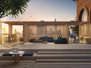 Пергола из алюминия и дерева